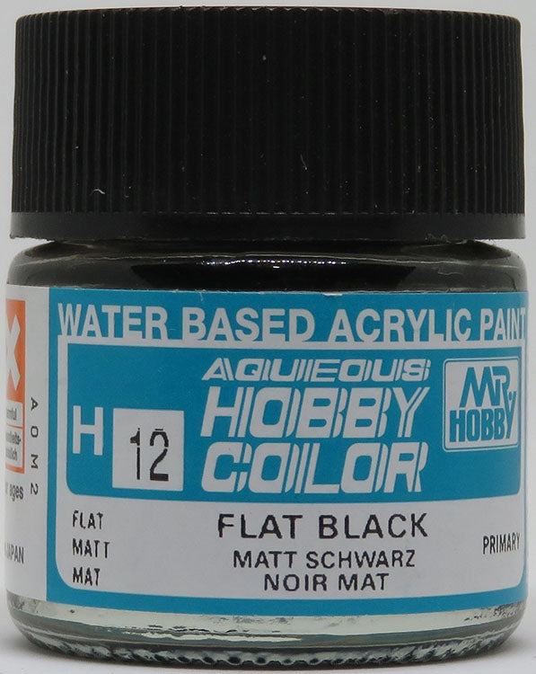 GSI Creos Mr. Hobby Aqueous Color H-012 【FLAT BLACK】